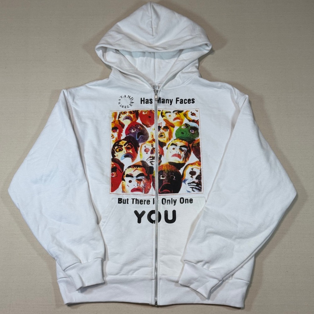 AndAfterThat Xanax Many Faces Los Angeles Apparel Zip Hoodie White Mens Medium